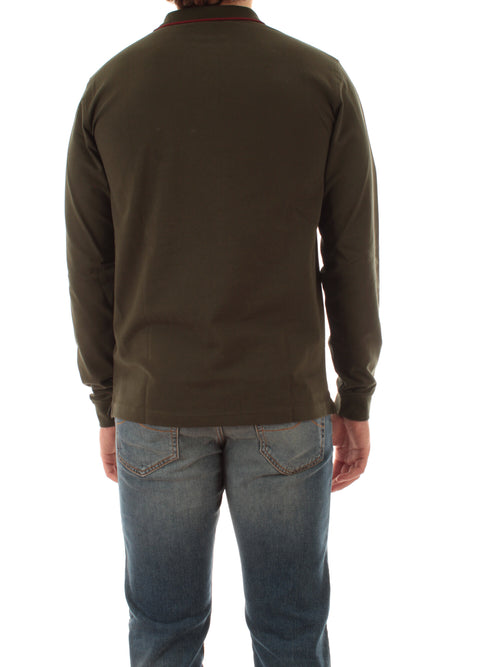 Sun 68 polo in piquet di cotone con logo da uomo militare scuro