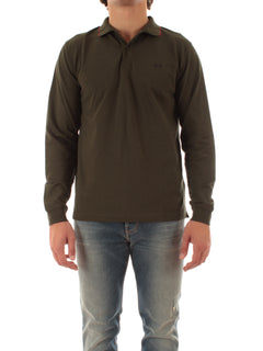 Sun 68 polo in piquet di cotone con logo da uomo militare scuro