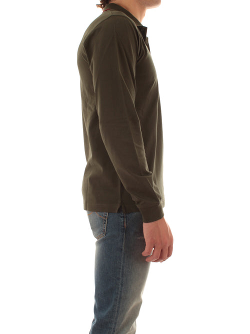 Sun 68 polo in piquet di cotone con logo da uomo militare scuro