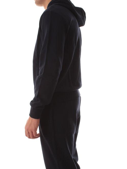 Sun 68 felpa in cotone con zip e cappuccio da uomo navy blue