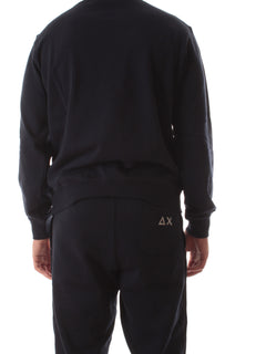 Sun 68 felpa girocollo in cotone da uomo navy blue