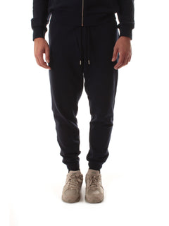 Sun 68 pantaloni in felpa di misto cotone da uomo navy blue