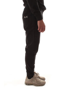 Sun 68 pantaloni in felpa di misto cotone da uomo nero