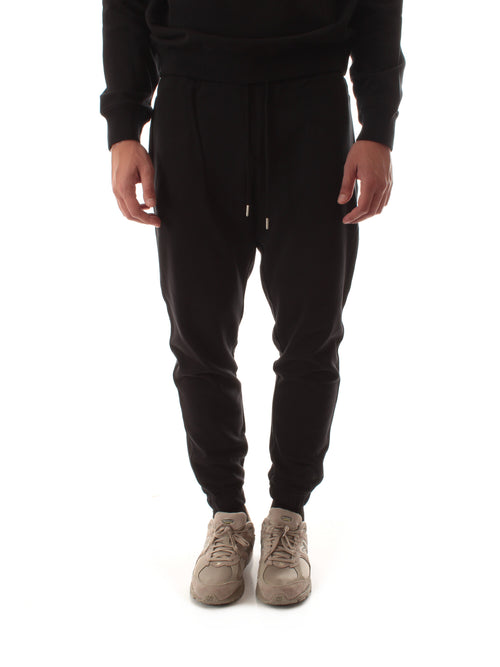 Sun 68 pantaloni in felpa di misto cotone da uomo nero