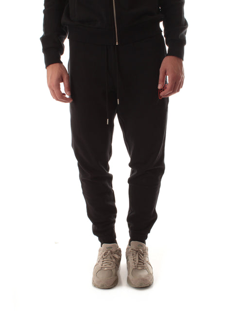 Sun 68 pantaloni con logo fluo da uomo nero