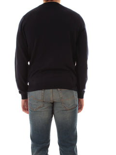 Sun 68 maglia girocollo in misto lana da uomo navy blue