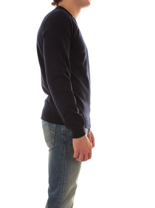 Sun 68 maglia girocollo in misto lana da uomo navy blue