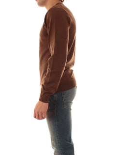 Sun 68 maglia girocollo in misto lana da uomo marrone