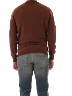 Sun 68 maglia girocollo in misto lana da uomo marrone