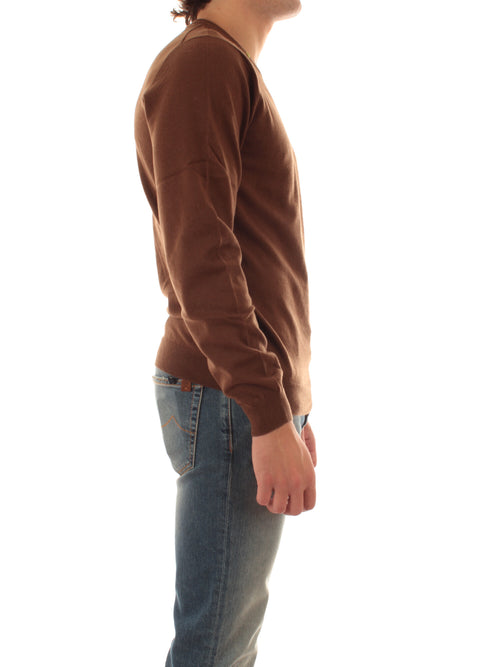 Sun 68 maglia girocollo in misto lana da uomo marrone