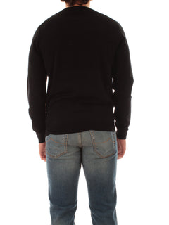 Sun 68 maglia girocollo in misto lana da uomo nero