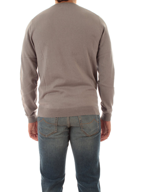 Sun 68 maglia girocollo in misto lana da uomo grigio medio