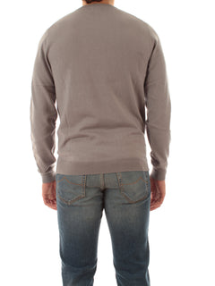 Sun 68 maglia girocollo in misto lana da uomo grigio medio