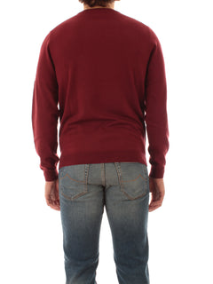 Sun 68 maglia girocollo in misto lana da uomo bordeaux