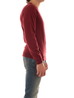 Sun 68 maglia girocollo in misto lana da uomo bordeaux