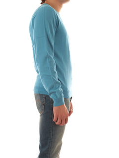 Sun 68 maglia girocollo in misto lana da uomo sky blue