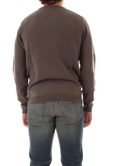 Sun 68 maglia girocollo in lana e cashmere da uomo grigio scuro