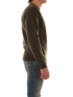 Sun 68 maglia girocollo in lana e cashmere da uomo militare scuro