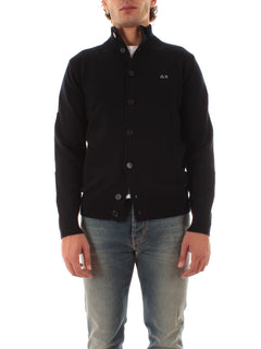 Sun 68 cardigan in lana e cashmere da uomo navy blue