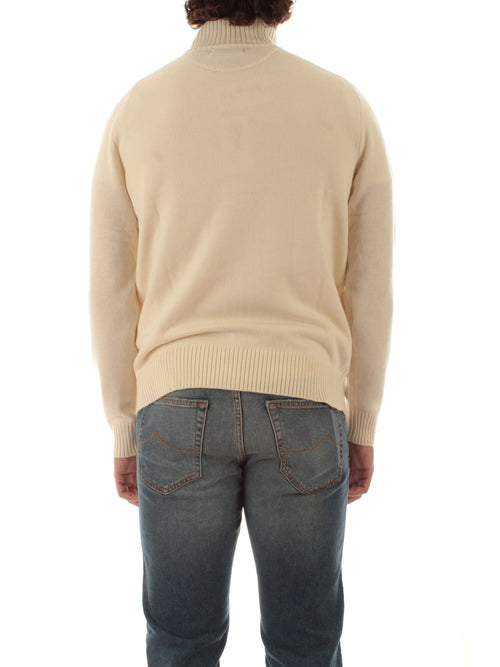 Sun 68 cardigan in lana e cashmere da uomo bianco panna