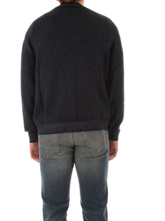 Sun 68 cardigan in lana effetto vintage da uomo navy blue