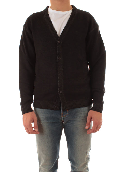 Sun 68 cardigan in lana effetto vintage da uomo nero