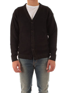 Sun 68 cardigan in lana effetto vintage da uomo nero