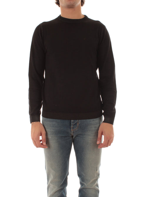 Sun 68 maglia girocollo in lana vintage da uomo nero