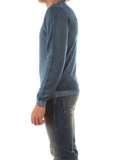 Sun 68 maglia girocollo in lana vintage da uomo avio scuro