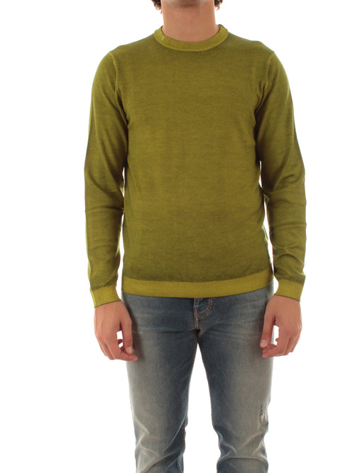 Sun 68 maglia girocollo in lana vintage da uomo muschio