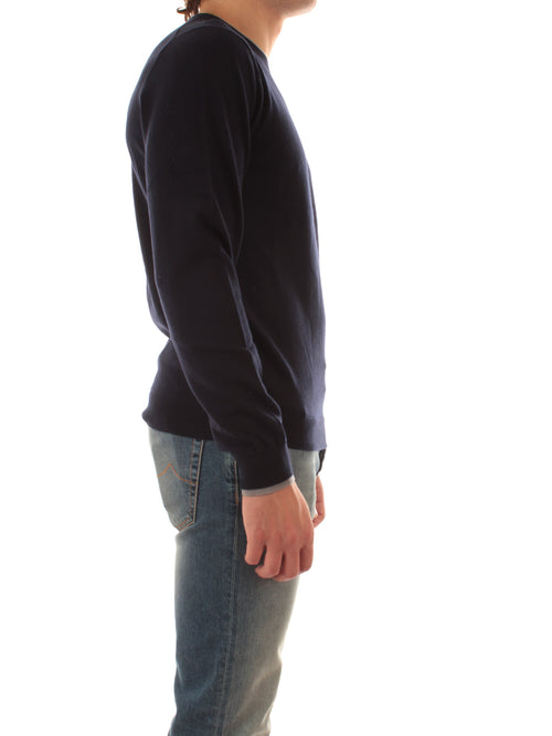 Sun 68 maglia in lana e cotone da uomo navy blue