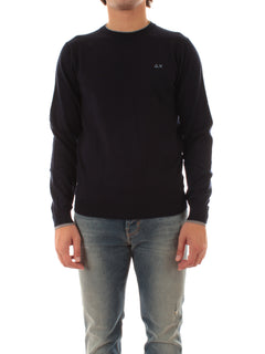 Sun 68 maglia in lana e cotone da uomo navy blue