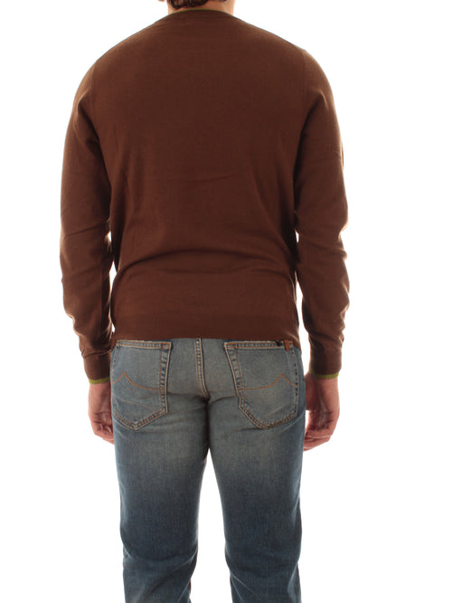 Sun 68 maglia in lana e cotone da uomo marrone