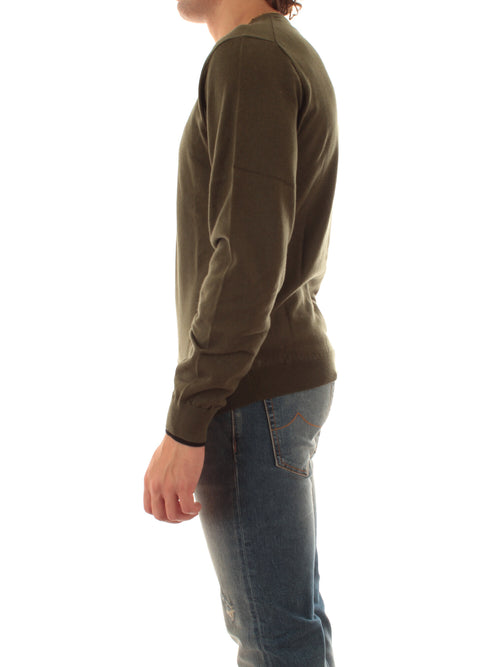 Sun 68 maglia in lana e cotone da uomo militare scuro