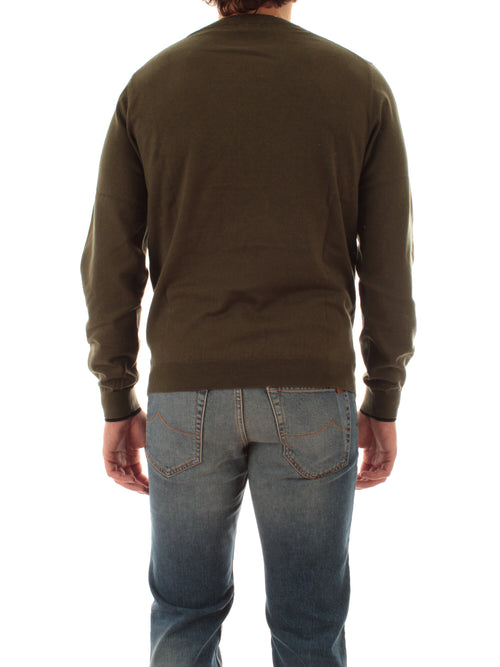 Sun 68 maglia in lana e cotone da uomo militare scuro