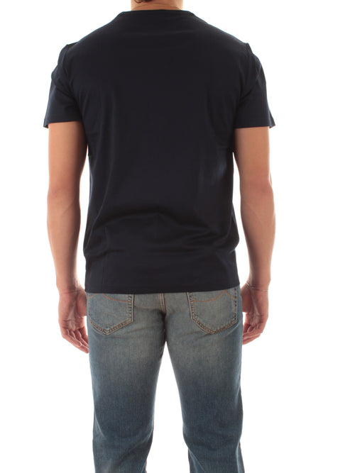 Sun 68 T-shirt in jersey di cotone con taschino da uomo navy blue