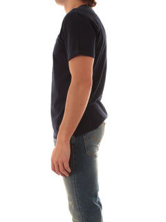 Sun 68 T-shirt in cotone vintage da uomo navy blue