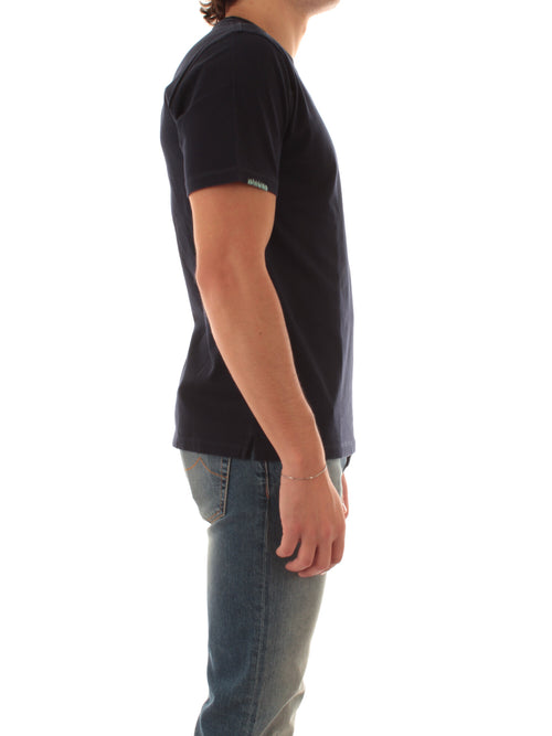 Sun 68 T-shirt in cotone vintage da uomo navy blue