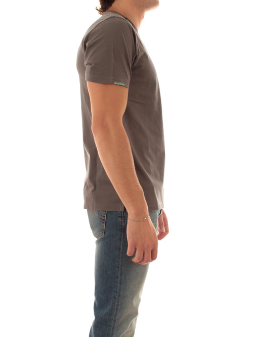 Sun 68 T-shirt in cotone vintage da uomo grigio scuro