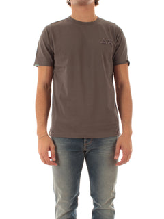 Sun 68 T-shirt in cotone vintage da uomo grigio scuro