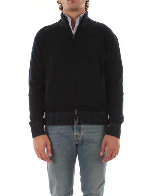 Paul & Shark cardigan in maglia di lana da uomo blu