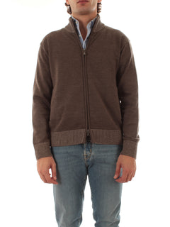 Paul & Shark cardigan in maglia di lana da uomo marrone