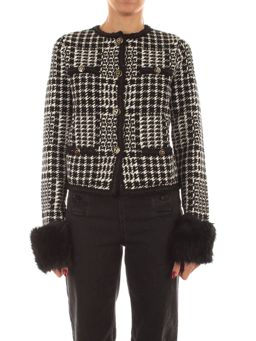 Twinset giacca check da donna neve/nero