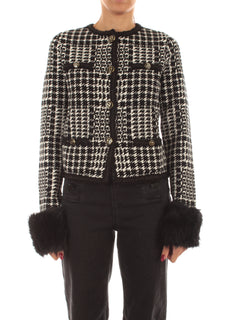 Twinset giacca check da donna neve/nero