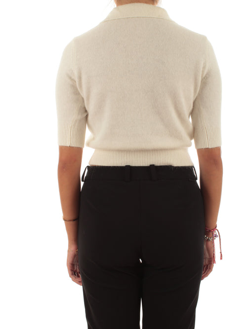 Twinset maglia a polo da donna neve