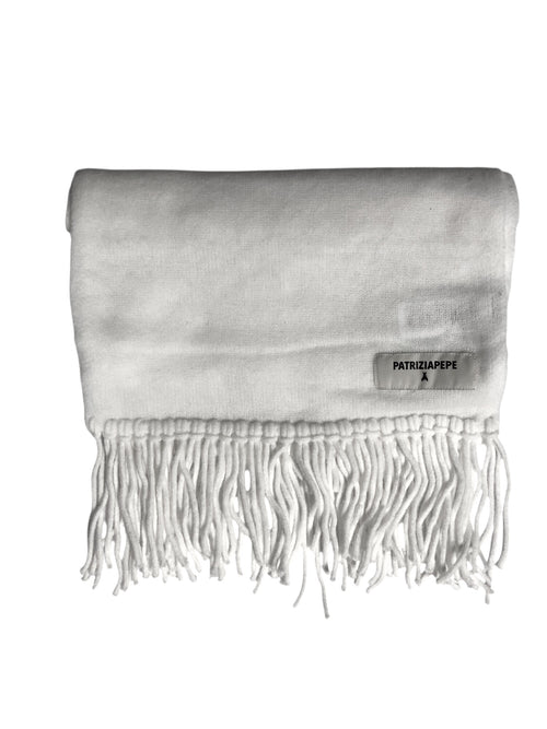 Patrizia Pepe sciarpa con frange da donna bianco