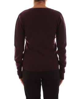 Patrizia Pepe maglia in cashmere con scollo a V da donna purple red