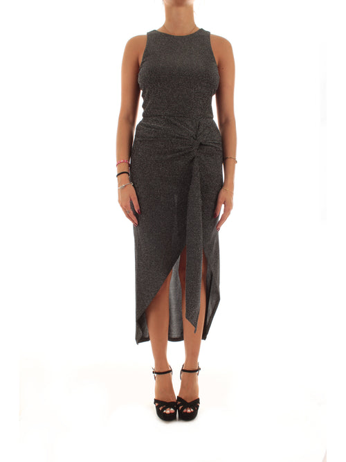Patrizia Pepe abito in filato lurex da donna nero silver