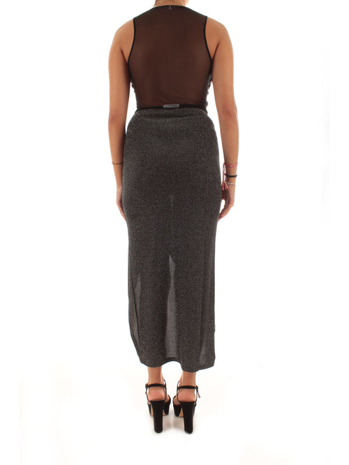 Patrizia Pepe abito in filato lurex da donna nero silver