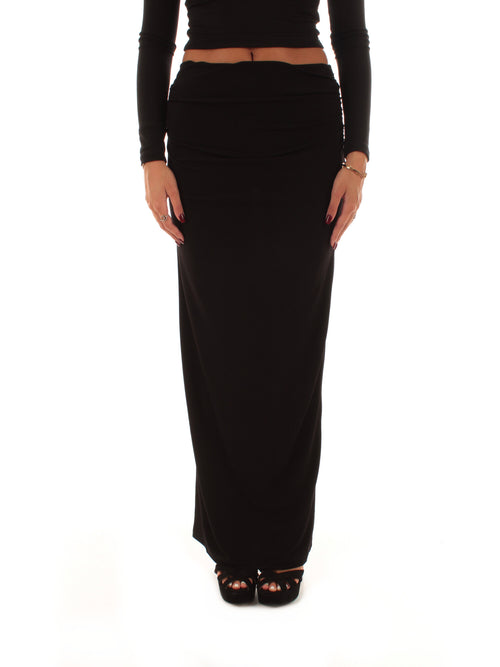 Patrizia Pepe gonna lunga in jersey crêpe da donna nero